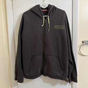 Men's Puma Full Zip-Up Logo Hoodie XL Black